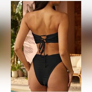 Women’s strapless Bikini Set Medium Bathing Suit 2 Piece Triangle Travel  NWT